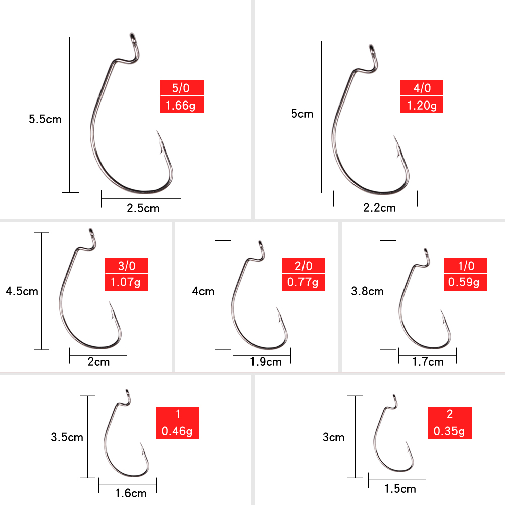 LUSHAZER 10pcs/lot Carbon Stee - Fishing Hook Offset recension och pris