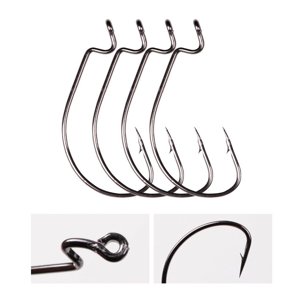 LUSHAZER 10pcs/lot Carbon Stee - Fishing Hook Offset recension och pris