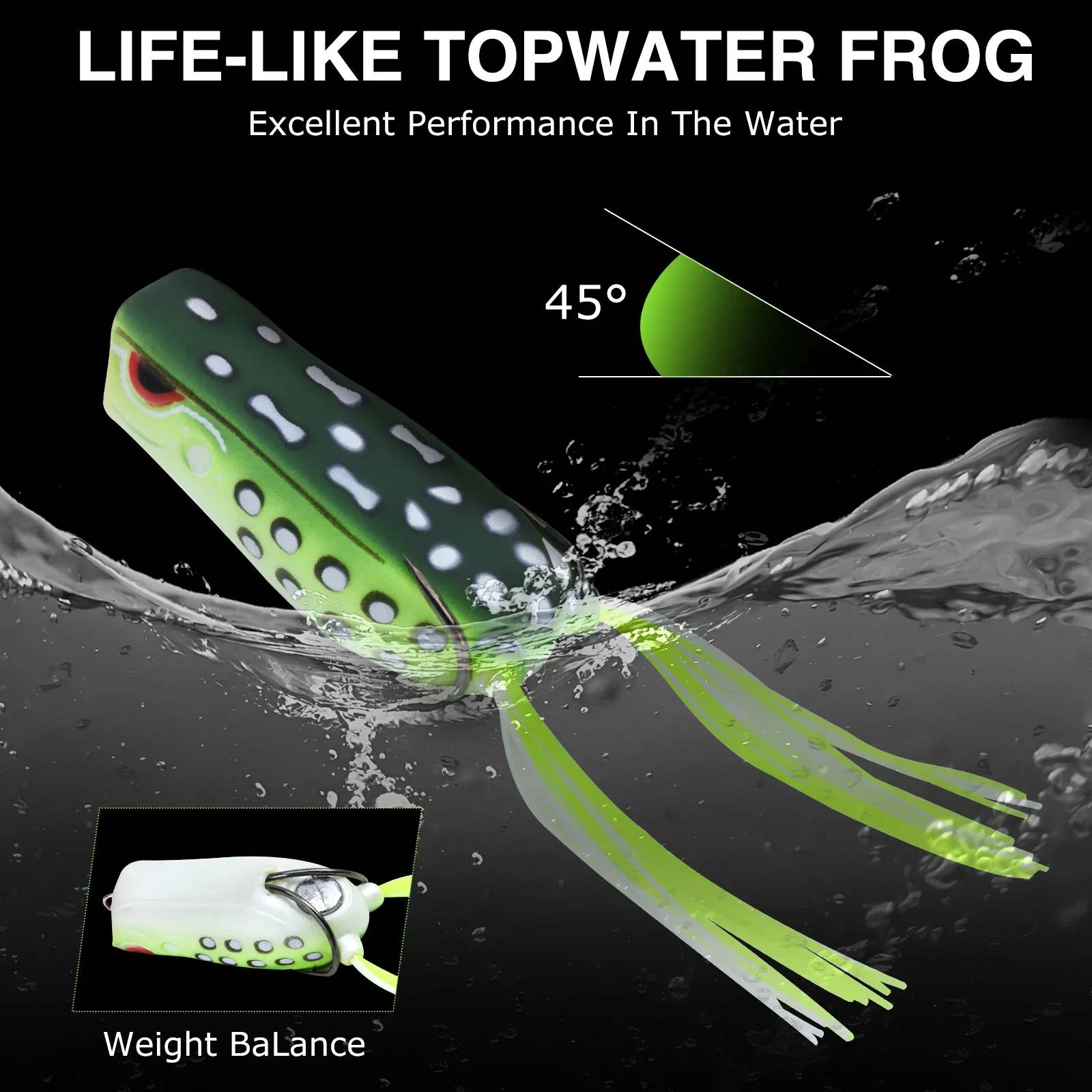 Goture Soft PVC Popper Frog Fi - Fishing Hook Weedless recension och pris