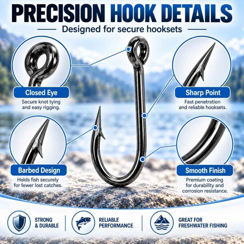 100PCS Barbed Fishing Hooks Se - Fishing Hook Assortment recension och pris