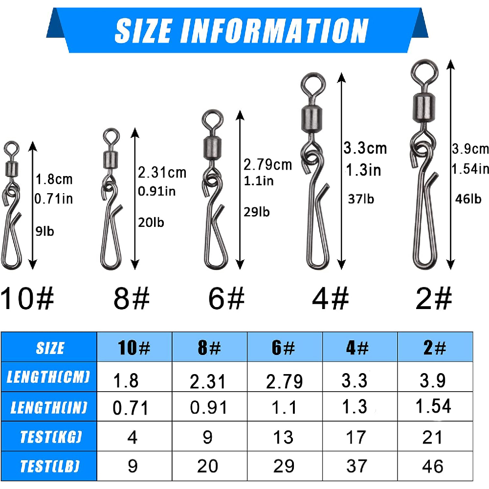 30Pcs swivels and snap for fis - Fishing Hook Stainless Steel recension och pris