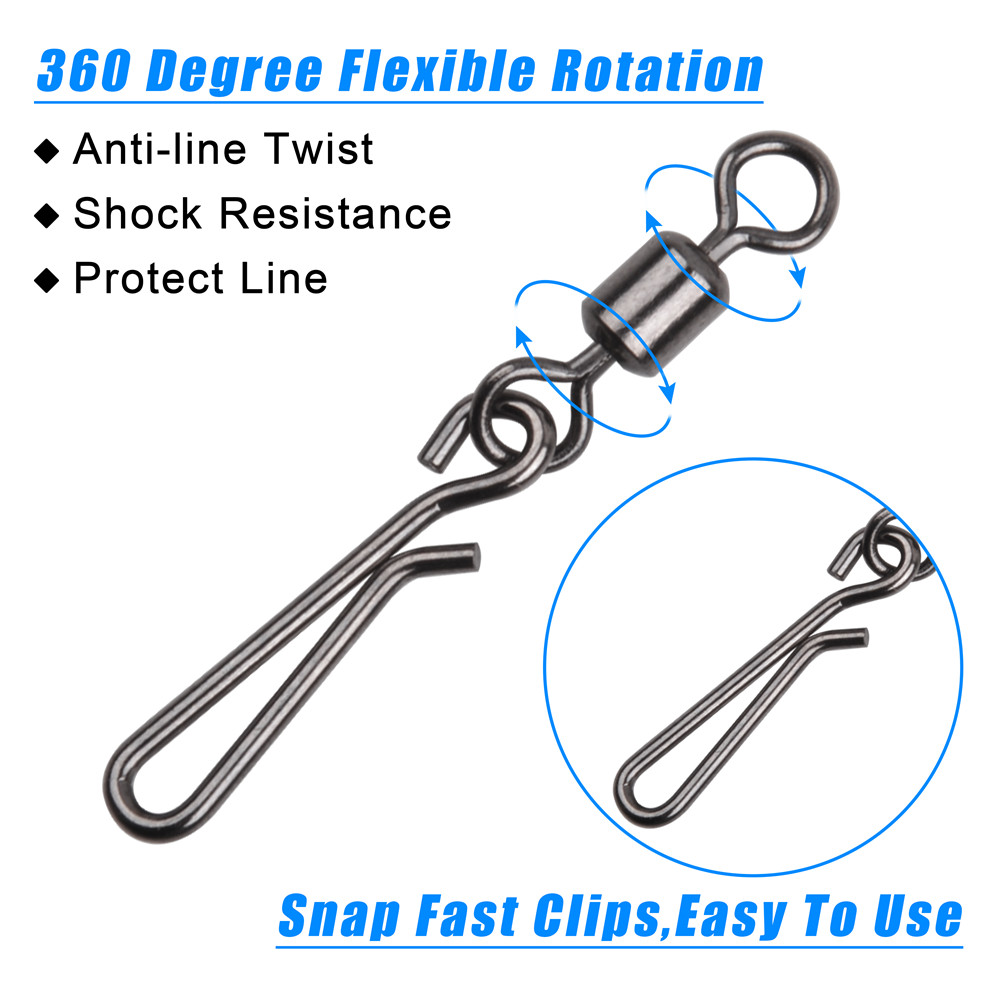 30Pcs swivels and snap for fis - Fishing Hook Stainless Steel recension och pris