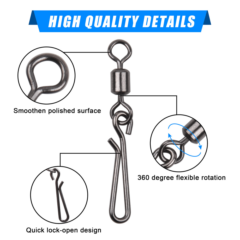 30Pcs swivels and snap for fis - Fishing Hook Stainless Steel recension och pris
