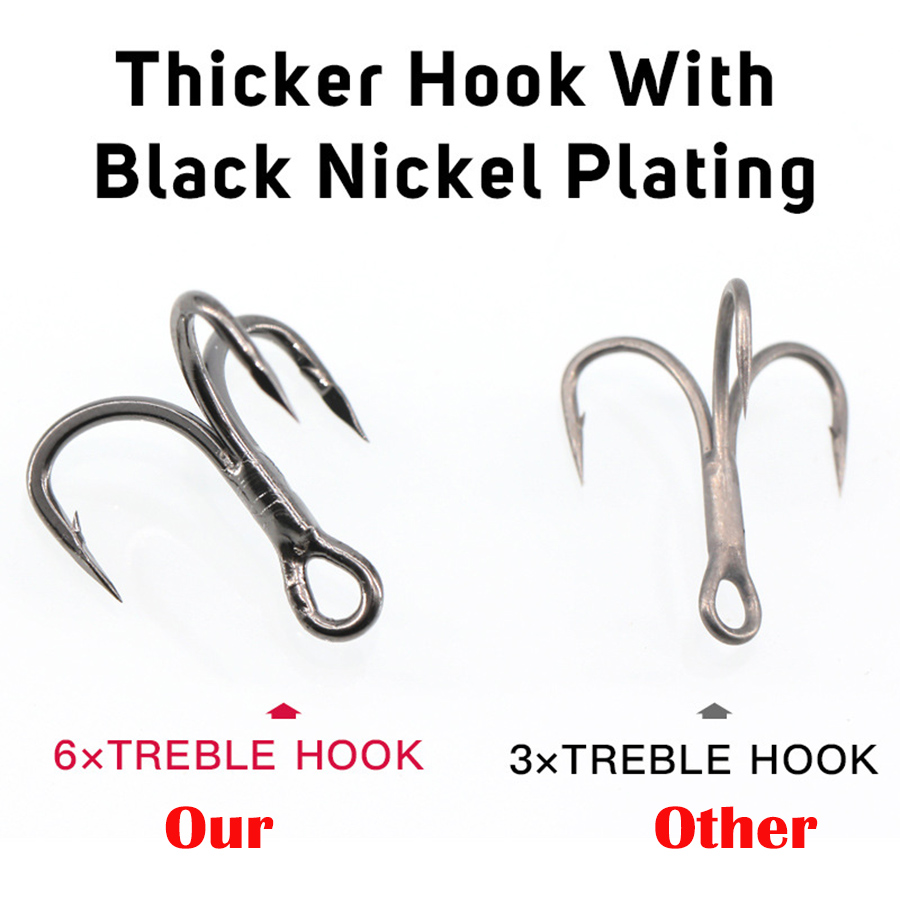 Fishing Treble Hook 6X Strong  - Fishing Hook Offset recension och pris